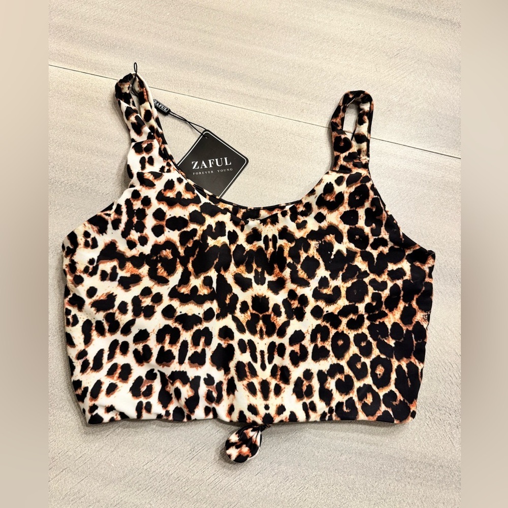 New Zaful Leopard Print Bikini/Tankini Set | High Waisted - Picture 3 of 9